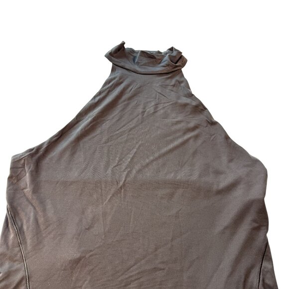 Lululemon Mock-Neck Bodysuit Nulu Fabric Thong Cut Sleeveless Brown Size L - Picture 5 of 8